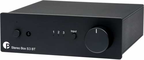 Pro-Ject Stereo Box S3 BT, musta   2 linjatuloa, bluetooth AptX HD 5.0, kaukosäädin, 2x40 W